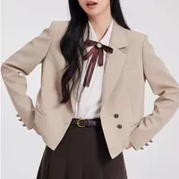 小个子春秋西装外套女设计感2025年新款小众西服休闲短款正肩上衣