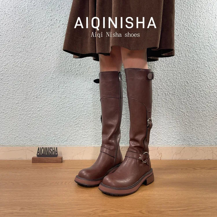 长筒靴新款时装靴舒适骑士靴女靴百搭气质高筒长靴秋冬女筒靴