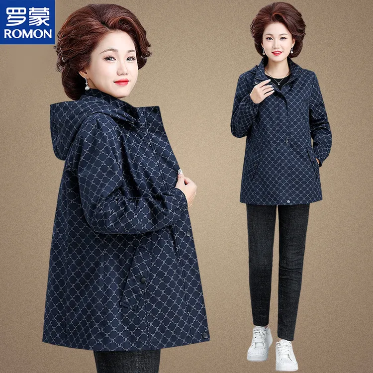 罗蒙品牌妈妈秋装上衣2025新款中年气质外套中老年女装高档服装