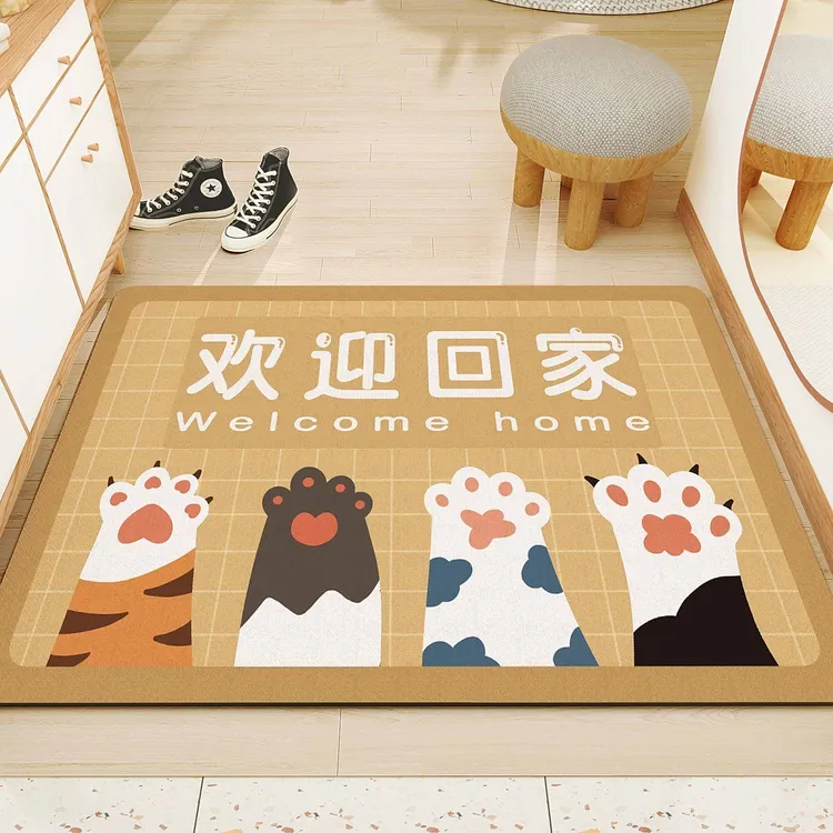 卡通玄关浴室厨房茶几吸水耐脏耐磨可裁剪入户进门卧室客厅地垫  