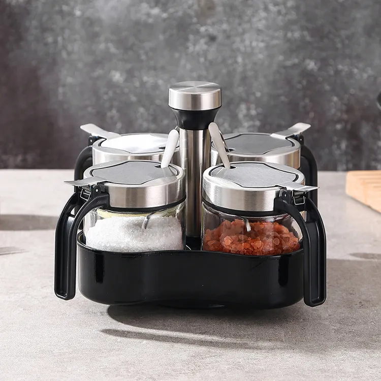 厨房调料盒家用玻璃调料瓶盐味精鸡精罐子厨房用品调料盒组合套装