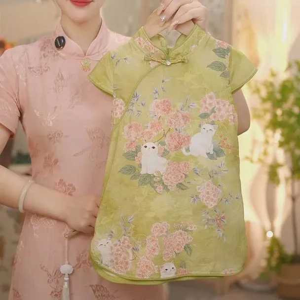 国风连衣裙女童旗袍裙夏季短袖宝宝裙子薄款女婴儿夏装新中式汉服