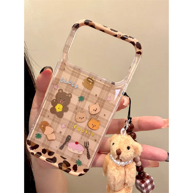 适用苹果iphone17promax早秋格纹16pro韩风链条15ins防摔14手机壳