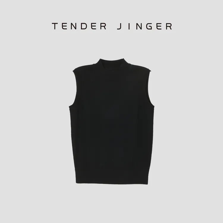 Tender Jinger【零束缚】半高领百搭精仿羊毛针织背心T53MII41331