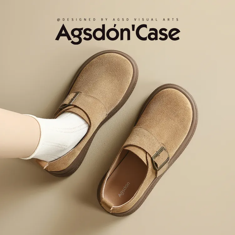 【奥古狮登】勃肯鞋女厚底3.5cm加绒乐福鞋P144142+Y144142AA