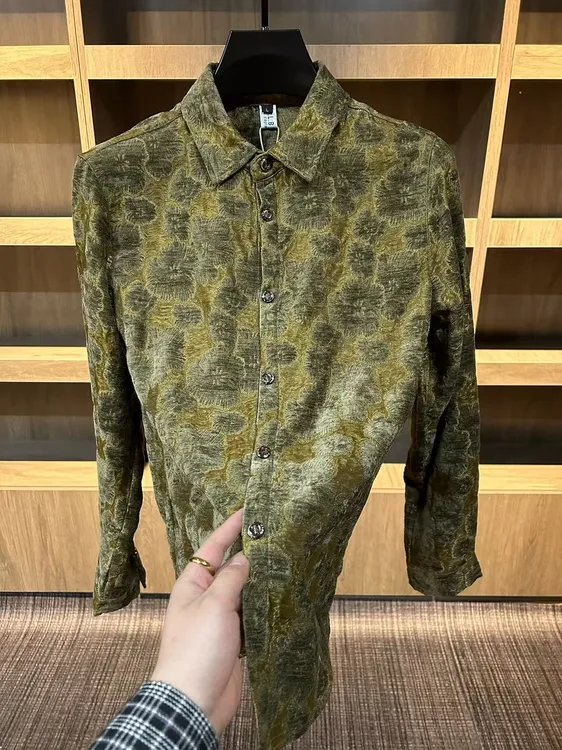 男士秋冬新款植绒翻领衬衣