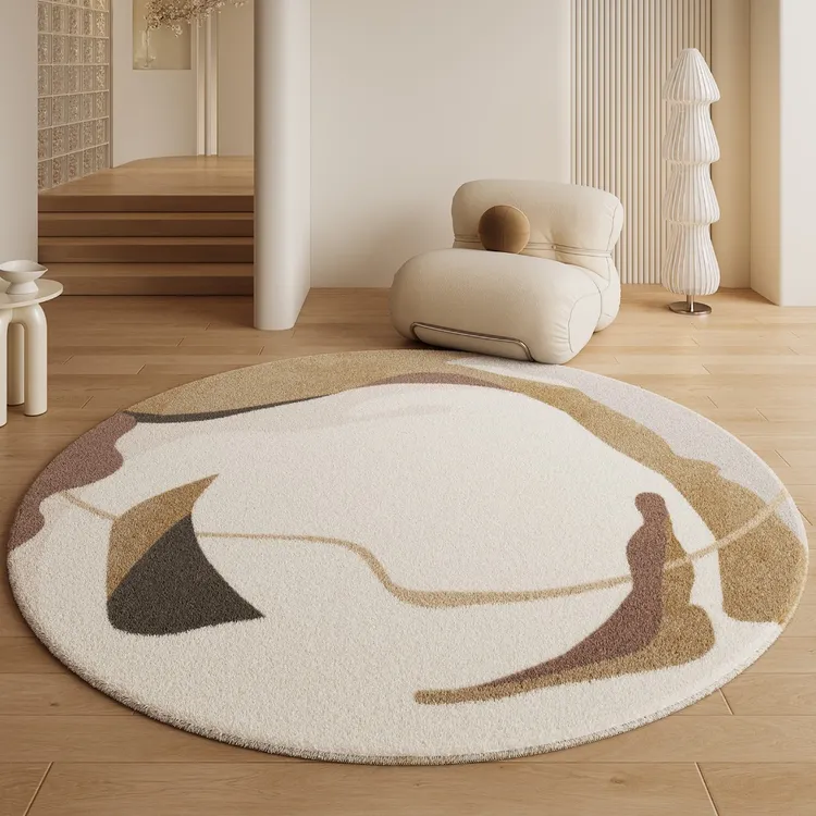 摇摇椅专用垫子圆形地毯躺椅地垫卧室床边地垫家用仿羊绒床边毯子