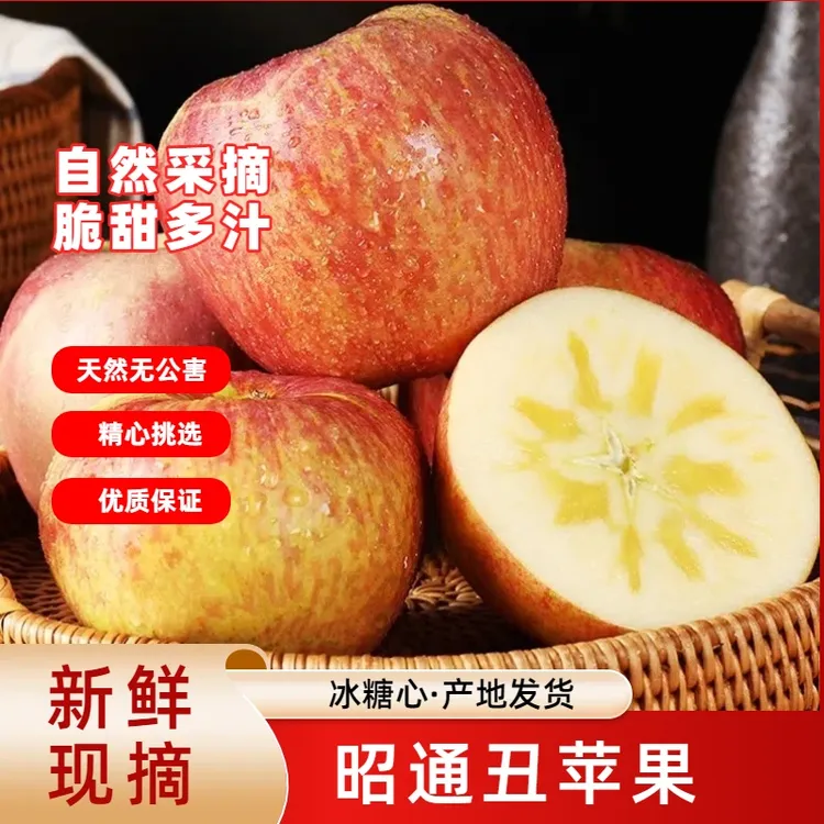 [云南昭通苹果精品果5斤]2025新鲜采摘丑苹果冰糖心新鲜脆甜多汁