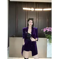DUOMI【紫霞仙子】紫色毛绒绒西服