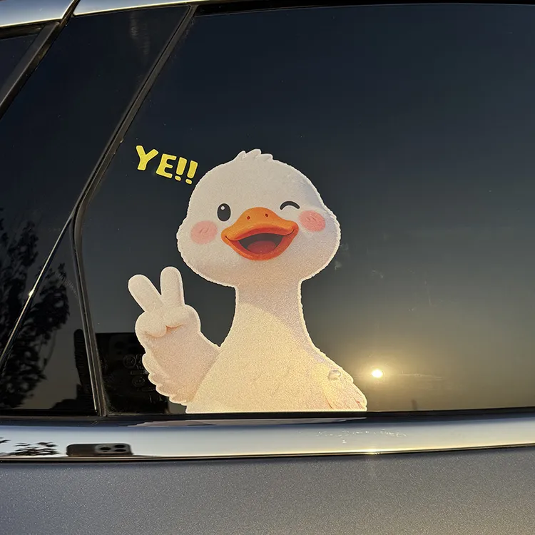 2025创意网红汽车贴纸没烦恼鸭可爱鸭子车窗贴汽车外观贴装饰用品