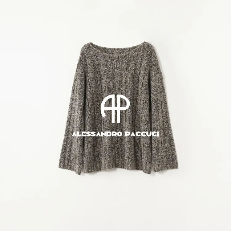 AP洛哥53248ST【燕麦酥】羊绒+桑蚕丝夹花色粗针柳条时尚套头针织衫