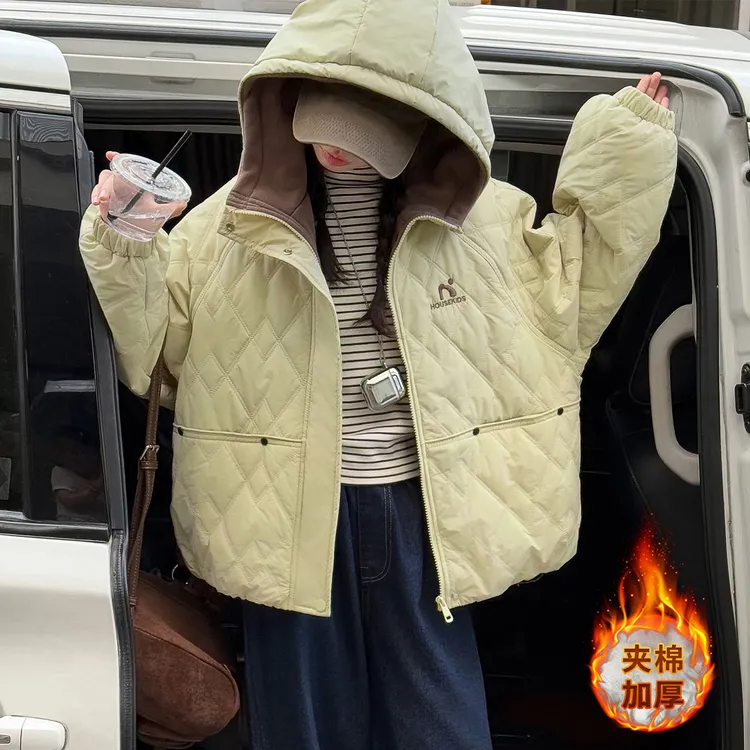 女童棉服外套2025新款女孩大童韩系加厚夹棉上衣儿童冬季短款棉衣
