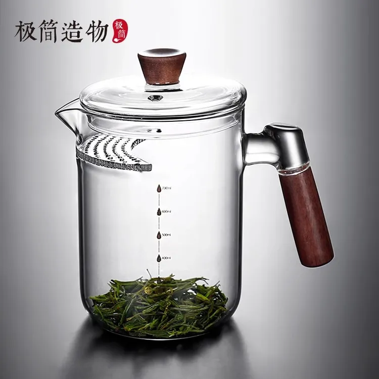 大容量玻璃茶壶月牙绿茶专用过滤茶水分离泡茶器透明电陶炉煮茶