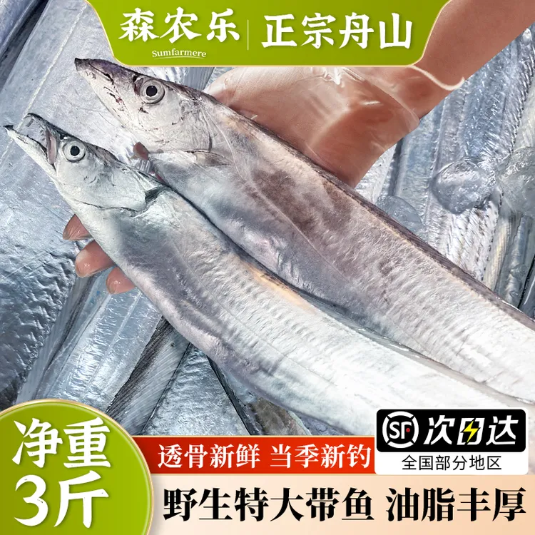 【顺丰】舟山带鱼整条海鲜东海水产新鲜小眼海钓油带鱼大刀鱼整箱