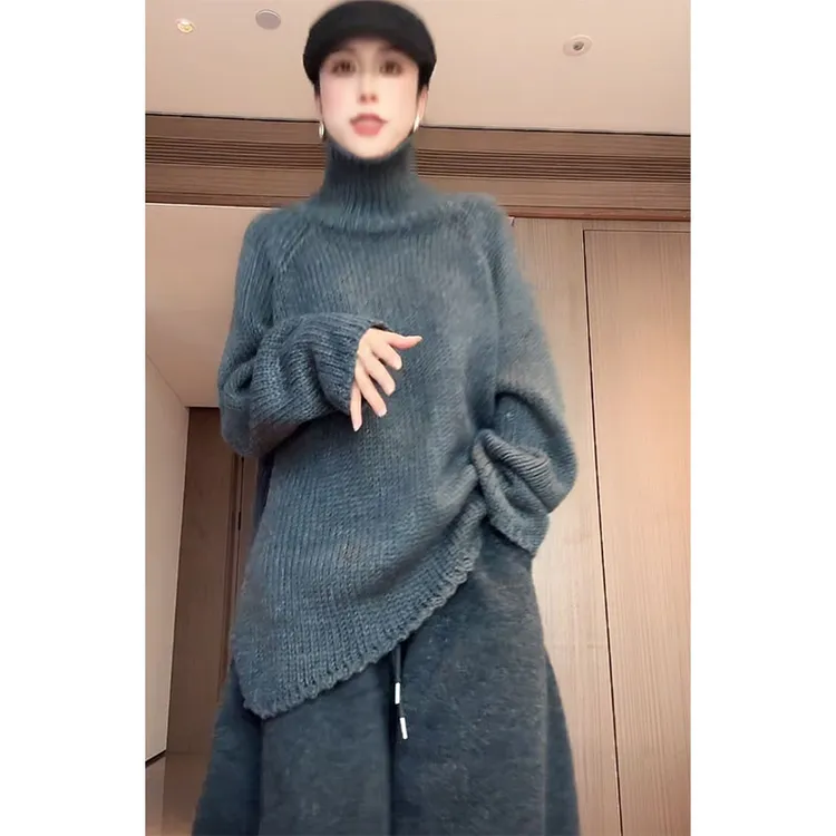 ZUOXIAOQI北极贝高领不规则毛衣43（衣长60-74/胸围128）
