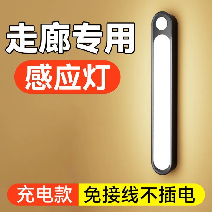 走廊感应灯免布线夜间人体自动充电款过道灯人来即亮人走即灭楼道