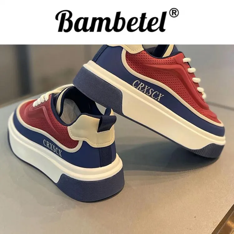 Bambetel休闲穿搭低帮厚底板鞋轻便显高小白运动鞋子男款男款鞋子