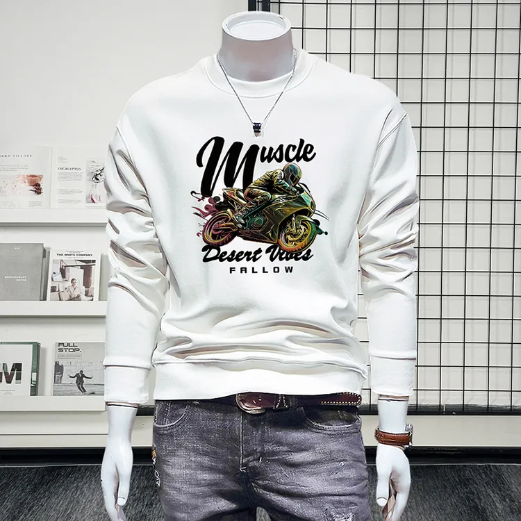 2025男士秋季新款印花长袖时尚百搭圆领卫衣内搭外穿上衣套头外套