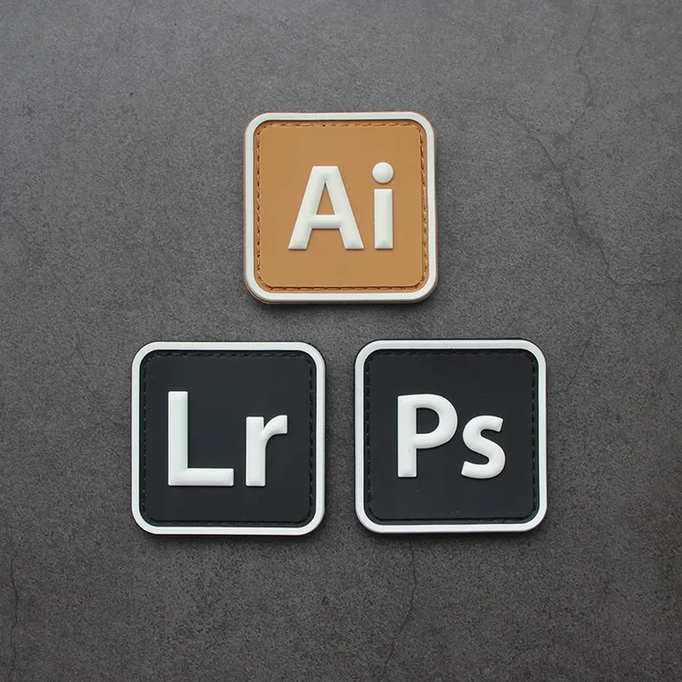 夜光Ps Ai Lr趣味士气章设计软件PVC橡胶魔术贴方形包贴创意胶章