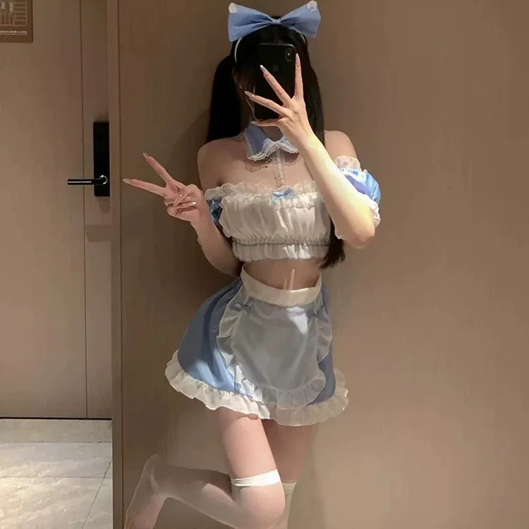 2025新款禁欲性感可爱羞耻女仆装短款睡裙ol小胸约会战袍