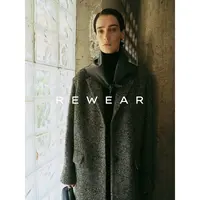REWEAR/进口羊毛彩点摩登老钱风人字纹西装大衣11184