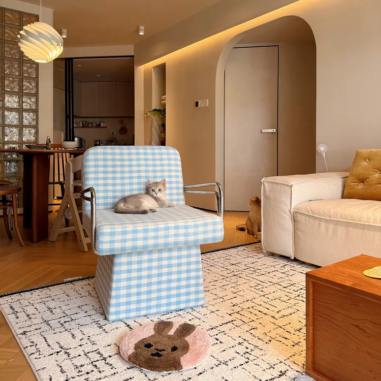 电脑椅家用舒适久坐办公椅可旋转格子沙发椅客厅阳台休闲懒人沙发