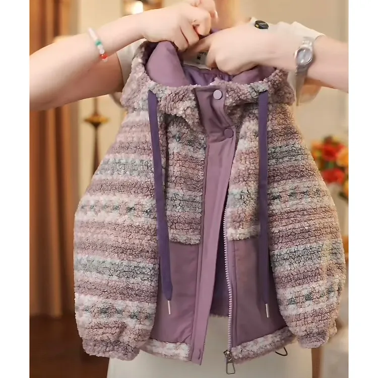 女童冬装外套2025儿童秋冬季加厚小女孩外套网红时尚休闲百搭女童