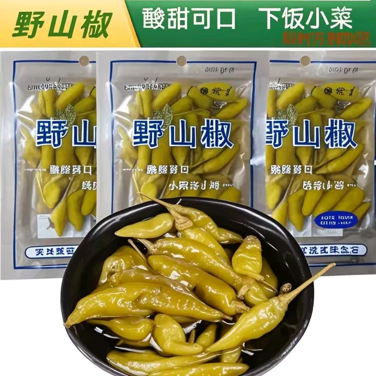 野山椒酸辣泡椒酸菜烤鱼佐料酸辣椒干辣下饭即食泡辣椒100g/袋
