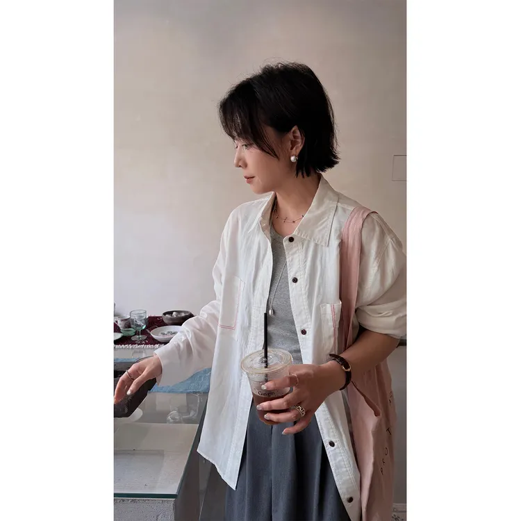 苏安家|“纸鸢衬衫”显得人薄薄的 亚麻莱赛尔夏季薄款凉感衬衫