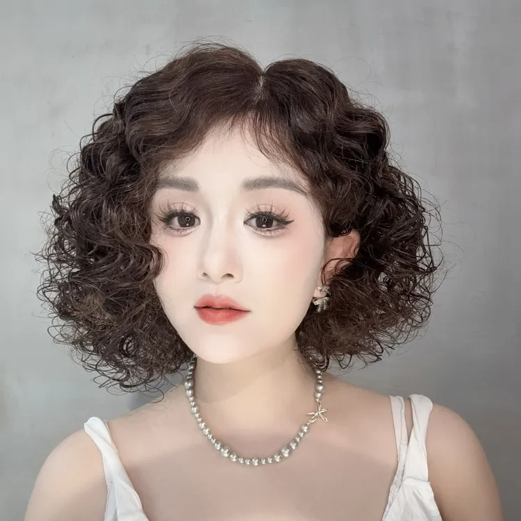髪舞假发女卷发全真发轻薄透气盖白发自然蓬松减龄时尚潮流全头套