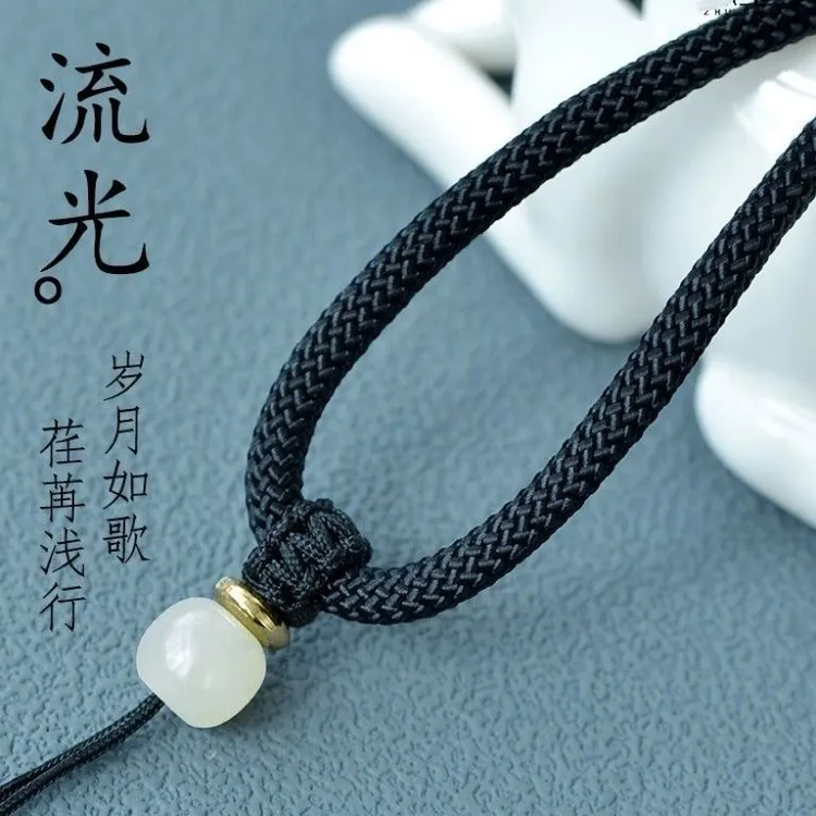 精美吊坠挂绳纯色3mm粗挂绳手工编织可调节情侣编绳绳子吊坠挂绳