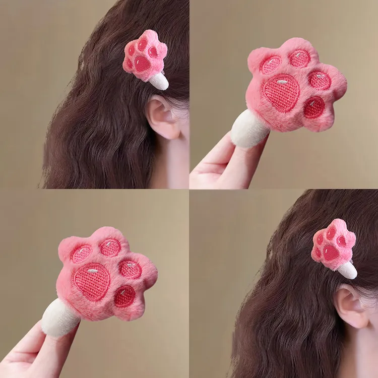 可爱疯狂动物城周边爪爪冰棍发夹毛绒猫爪卡通少女侧边刘海夹发饰