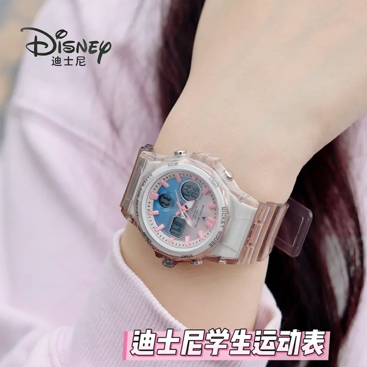 Disney/迪士尼电子手表女款初中生新款防水专用夜光腕表礼物