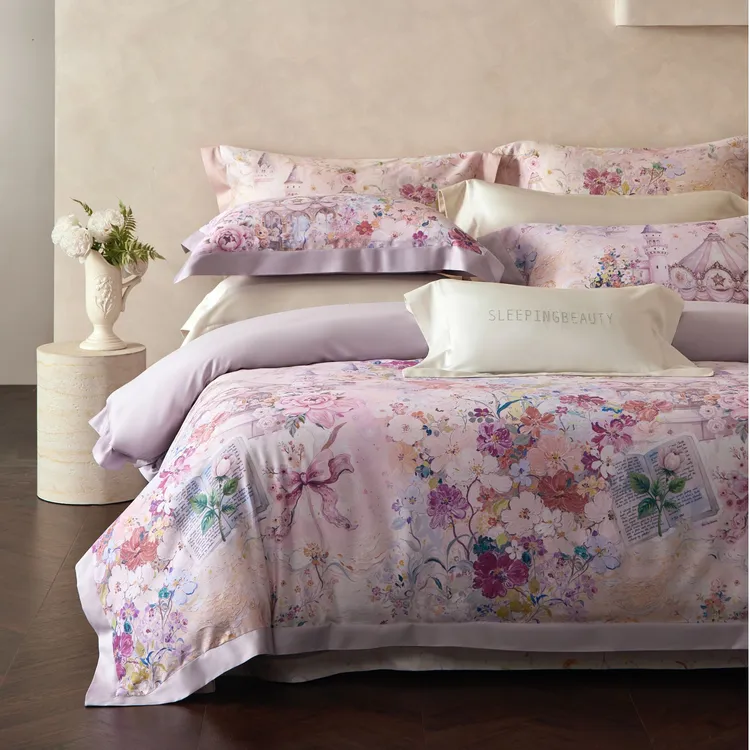 花花一家【秘境城堡】- 轻奢保暖柔软天丝棉磨毛床上用品四件套床盖