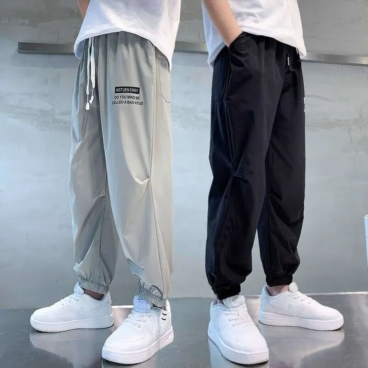 男童童装夏季裤子2025速干裤中大童休闲运动防蚊长裤男孩春秋潮牌