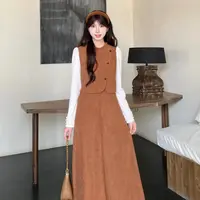 慕兔法式复古收腰显瘦花边领口长袖连衣裙女2025秋季新款时尚百搭