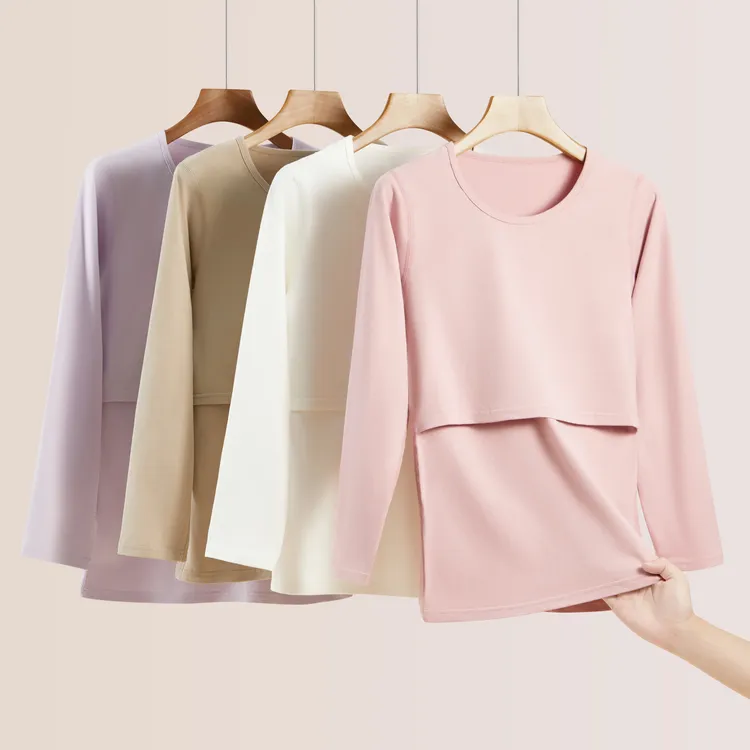 孕妇秋衣哺乳衣保暖内衣月子服喂奶衣怀孕期打底衫睡衣家居服冬季