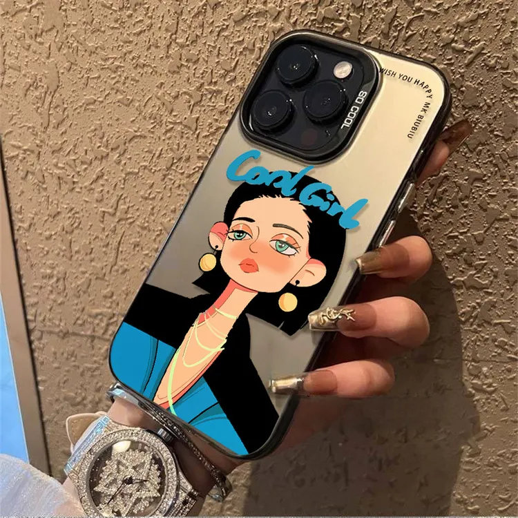 酷帅女孩潮牌金属按键苹果16PROMAX手机壳iPhone15/14/13磨砂创意