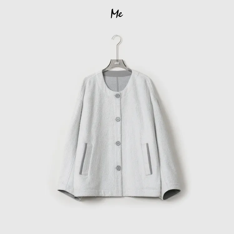 ME【迷雾伦敦】桑蚕丝混纺轻柔绒感百搭圆领休闲女士外套MESS0110