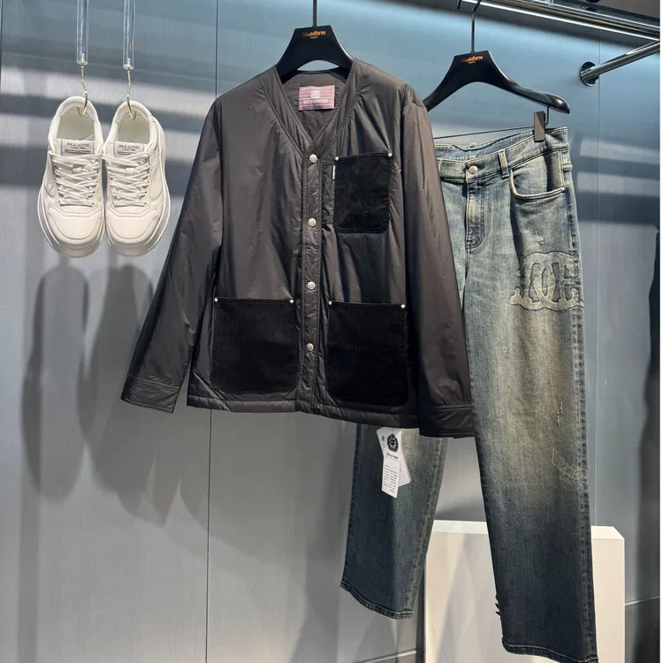 DIKALO FERRE/迪卡里奥 费雷D53MF578新款男士秋冬高密滑领薄棉服