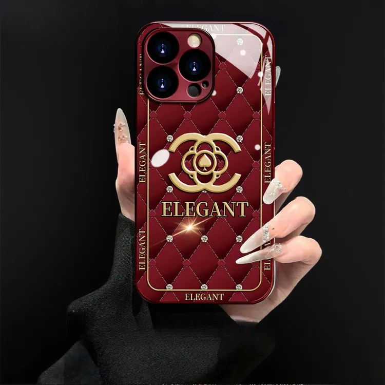 适用高级电镀玻璃菱格双C苹果17创意手链手机壳oppo华为vivo小米