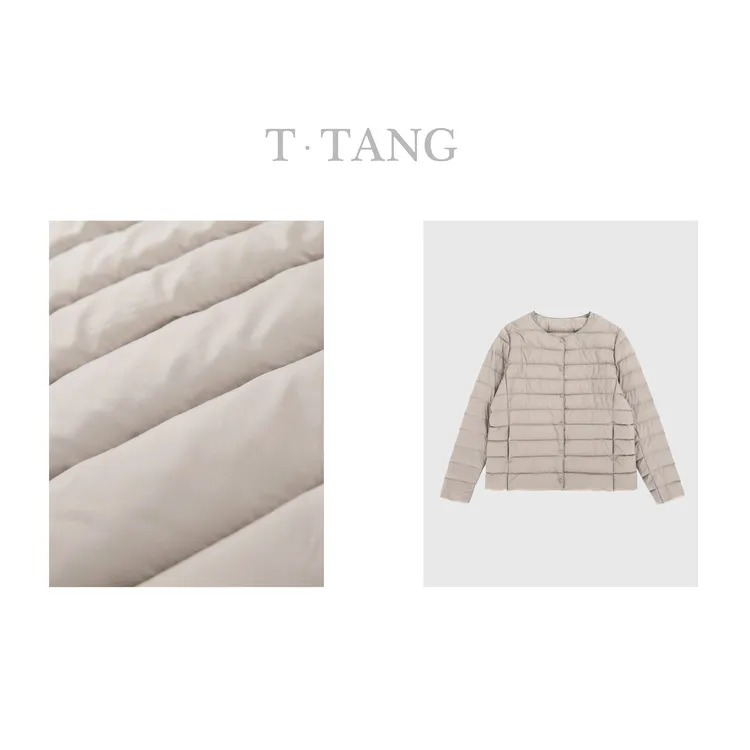 秋季时尚美拉德轻便休闲圆领保暖单排扣纯色百搭羽绒服【8802】TT
