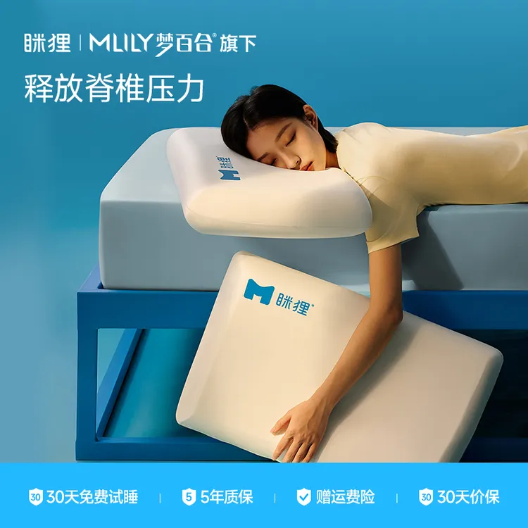 眯狸慢回弹深睡成人学生宿舍枕芯睡眠好物人体工学记忆棉颈椎枕套商品图