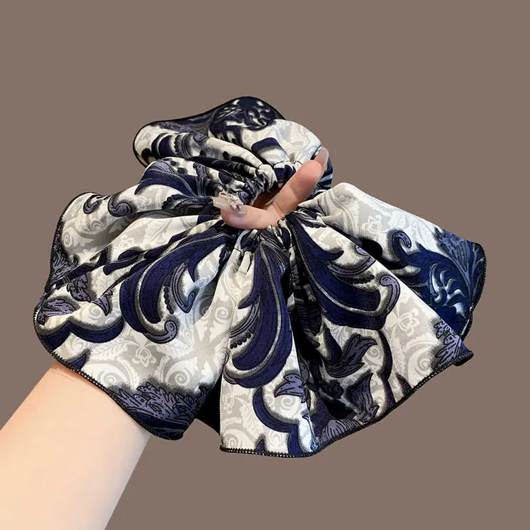 高级感图腾印花大肠发圈2025新款精致扎马尾头绳发绳洋气头花发饰