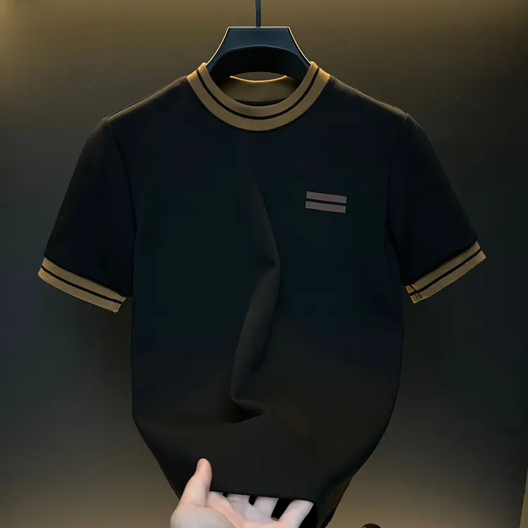 【小宋】夏季新款男士潮流休闲百搭短袖T恤圆领轻奢简约打底半袖
