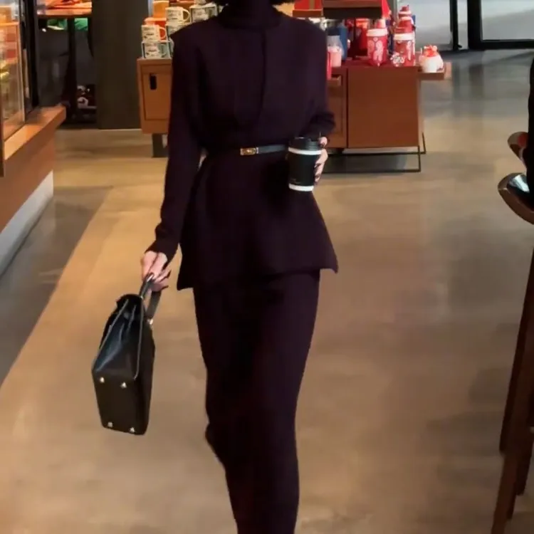 套装西装气质时尚休闲女士显瘦长袖洋气女神百搭修身法式三件套