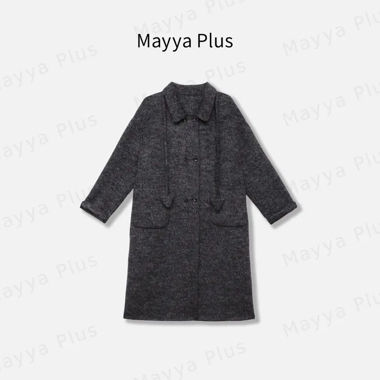【多伦多】Mayya Plus麦芽定制绵羊毛流光风双面呢大衣外套32546309
