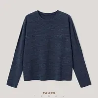 FAUES 斑斓FitT 棉羊毛天丝花纱混松弛舒适宽松圆领长袖超薄卫衣