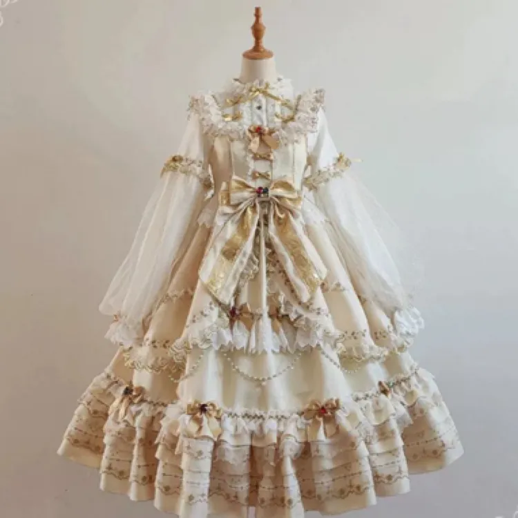 原创Lolita连衣裙暗黑哥特风优雅显瘦设计