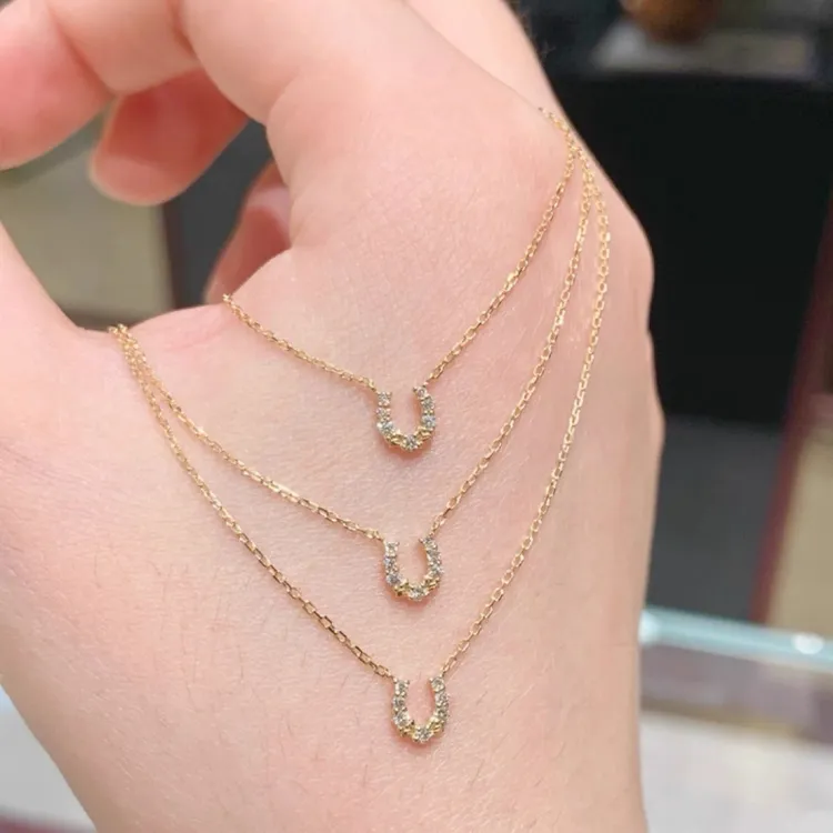 925银银制品 【小戴自制】日本age同款925银镀马蹄叠带项链锁骨链